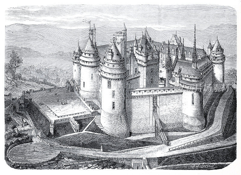 巴黎附近的chateau ch<s:1> teau de Pierrefonds, 1865年